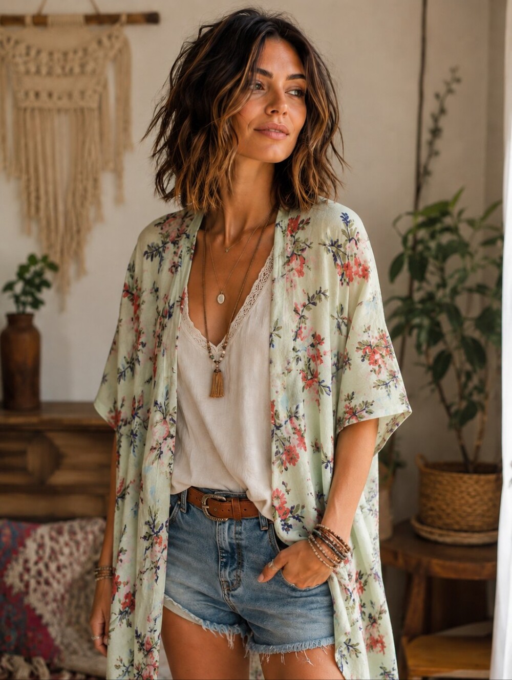 RAJ ANTHROPOLOGIE LIGHTWEIGHT FLORAL OVERSIZED ONE SIZE KIMONO NWT
